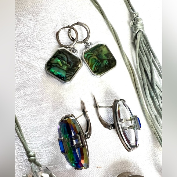 Silver Tone Jewelry Lot — Necklaces, Bracelets, Earrings, Brooches Set - Picture 10 of 16